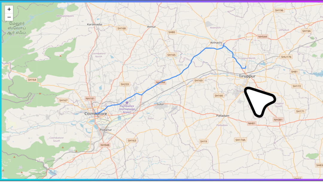 Travel-Safe - Project screenshot showcasing Developed a crime-aware routing application using KNN and time series analysis to suggest safer navi...